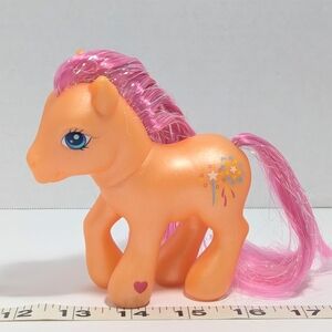 Vintage My Little Pony Sparkleworks Hasbro 2002 G3 Orange With Pink Hair MLP